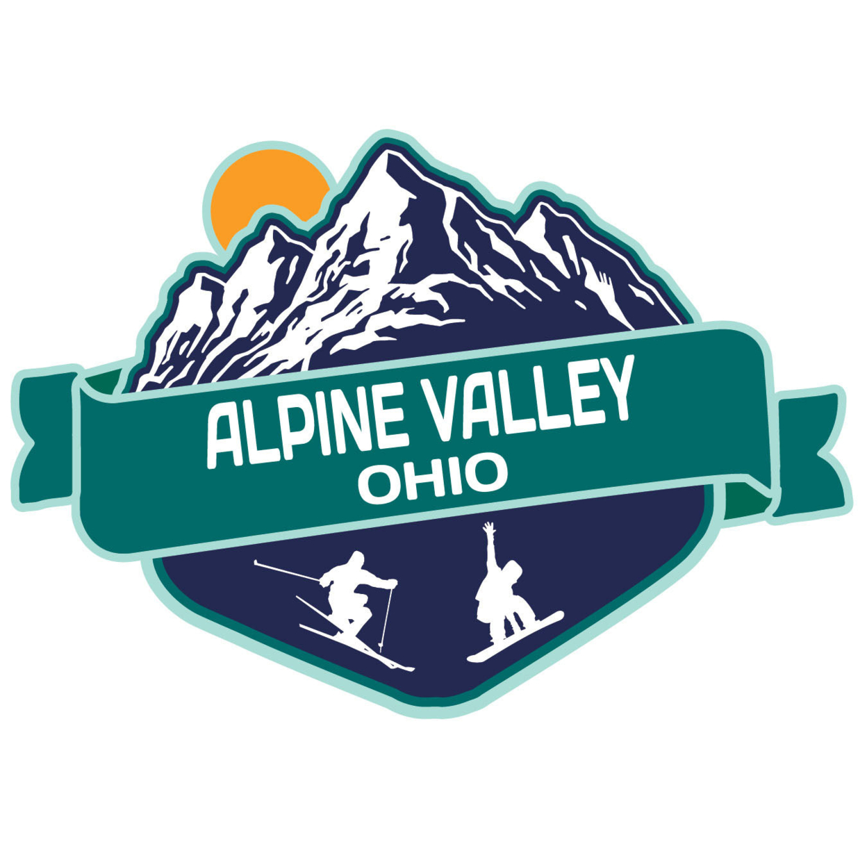 Alpine Valley Ohio Ski Adventures Souvenir 4 Inch Vinyl Decal Sticker Mountain Design