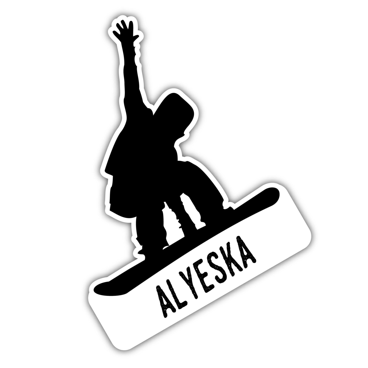 Alyeska Alaska Ski Adventures Souvenir 4 Inch Vinyl Decal Sticker Board Design