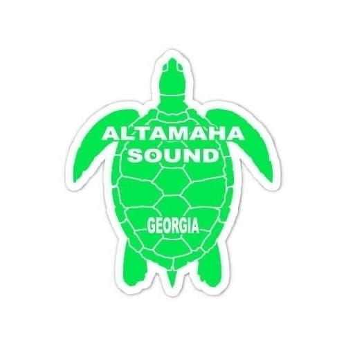 Altamaha Sound Georgia 4 Inch Green Turtle Shape Decal Sticker