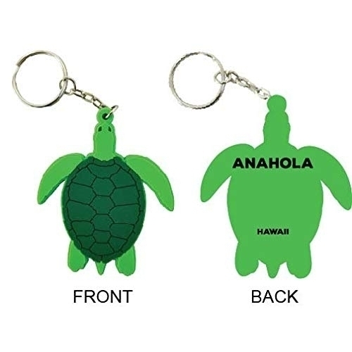 Anahola Hawaii Souvenir Green Turtle Keychain