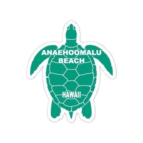 Anaehoomalu Beach Hawaii Souvenir 4 Inch Green Turtle Shape Decal Sticker