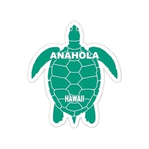 Anahola Hawaii Souvenir 4 Inch Green Turtle Shape Decal Sticker