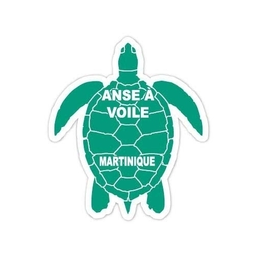 ANSE Ã  Voile Martinique 4 Inch Green Turtle Shape Decal Sticker
