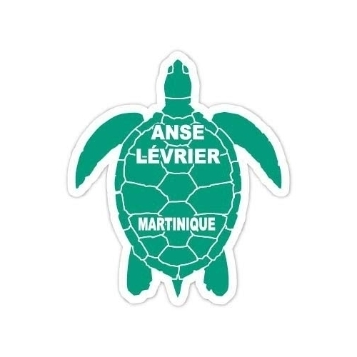 ANSE LÃ©vrier Martinique 4 Inch Green Turtle Shape Decal Sticker