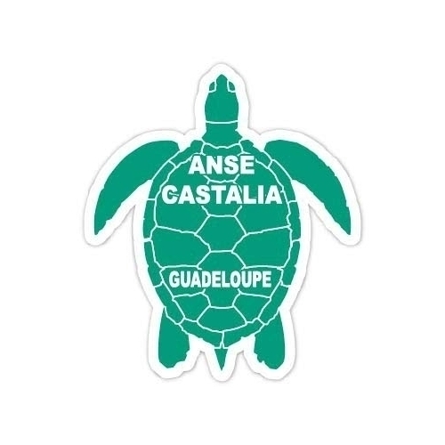 ANSE Castalia Guadeloupe 4 Inch Green Turtle Shape Decal Sticker