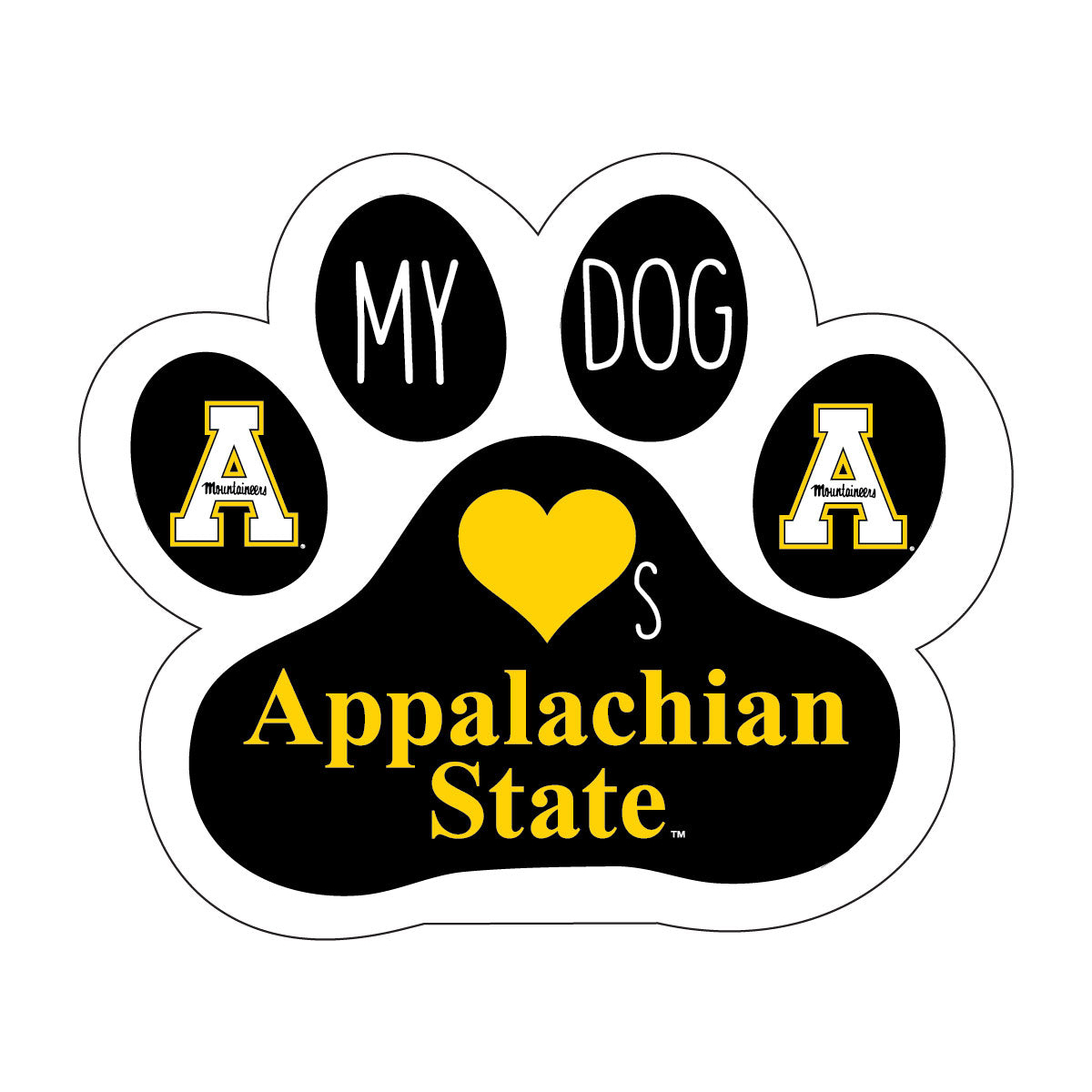 Appalachian State Mountaineers Sticker-Appalachian State Dog Peel And Stick Decal