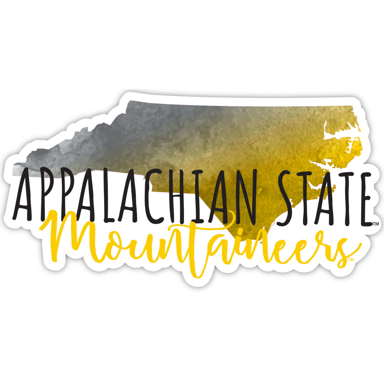 Appalachian State Watercolor State Die Cut Decal