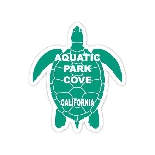 Aquatic Park Cove California Souvenir 4 Inch Green Turtle Shape Decal Sticker