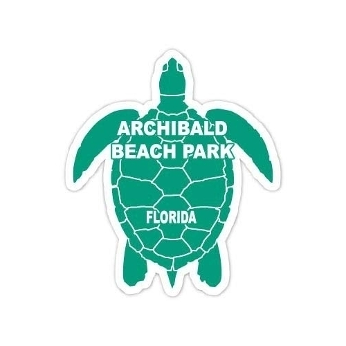 Archibald Beach Park Florida 4 Inch Green Turtle Shape Decal Sticker