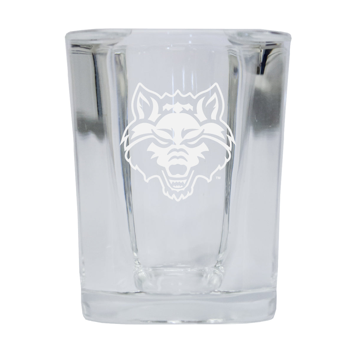 Arkansas State Etched Square Shot Glass