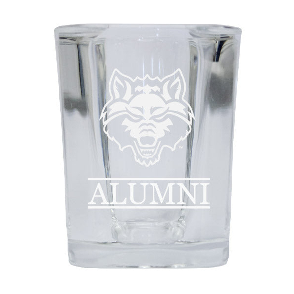 Arkansas State Alumni Etched Square Shot Glass
