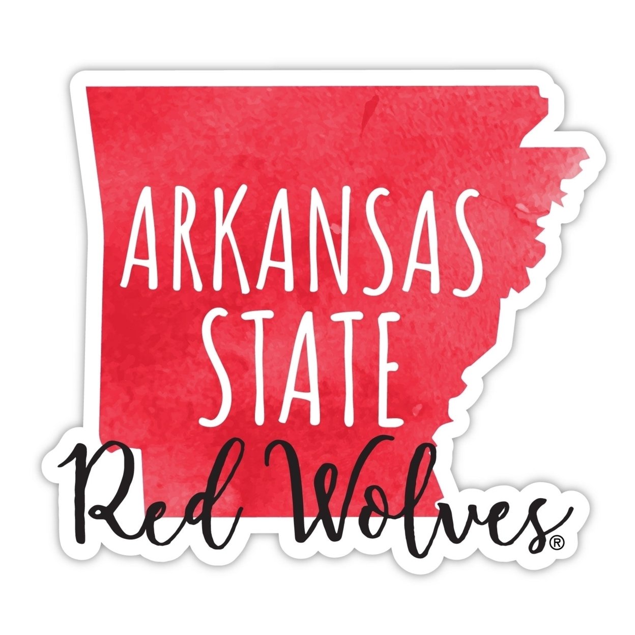 Arkansas State Watercolor State Die Cut Decal 4-Inch