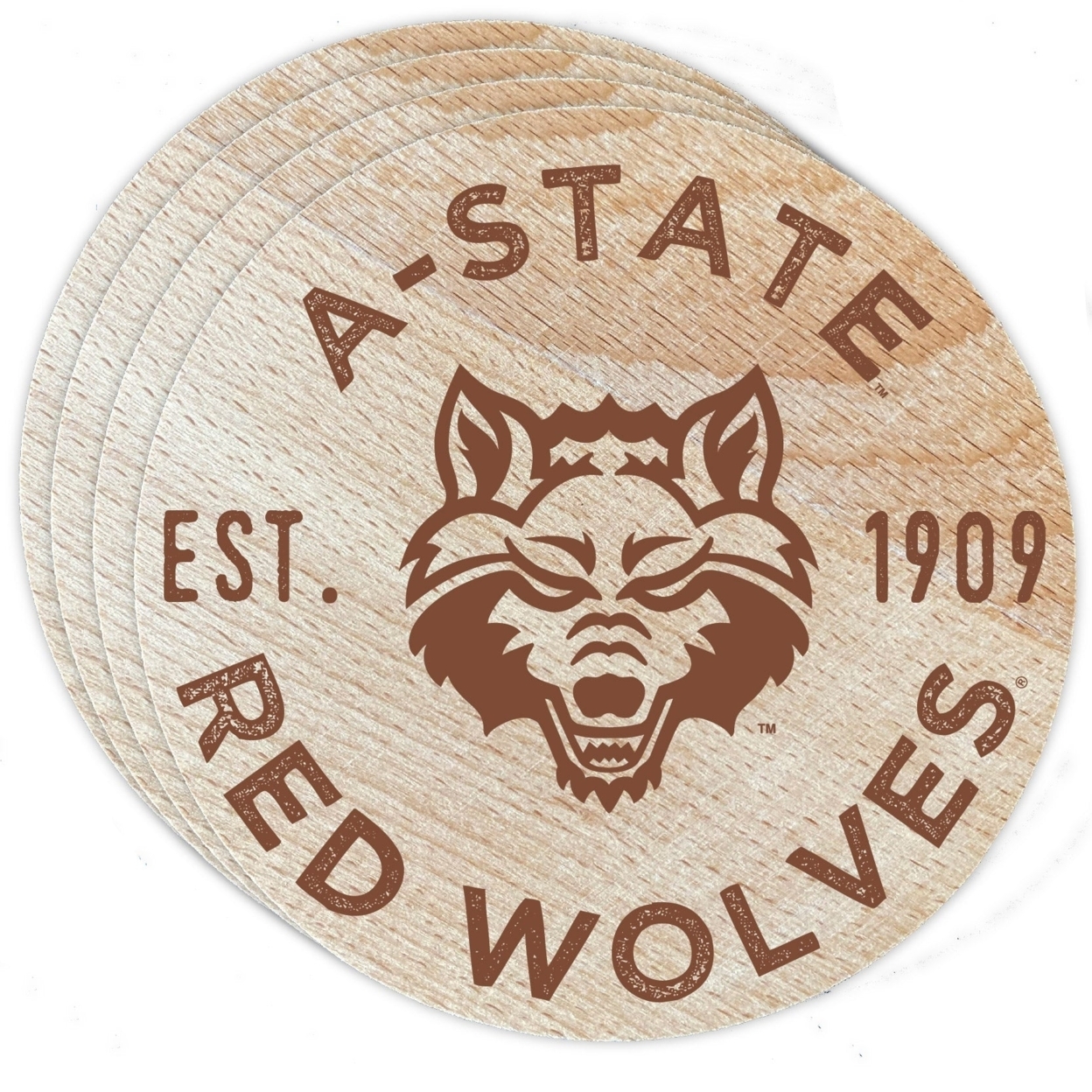 Arkansas State Wood Coaster Engraved 4 Pack