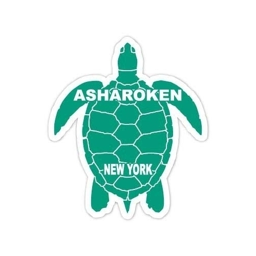 Asharoken New York Souvenir 4 Inch Green Turtle Shape Decal Sticker