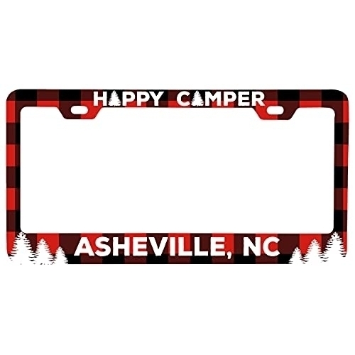 Asheville North Carolina Car Metal License Plate Frame Plaid Design