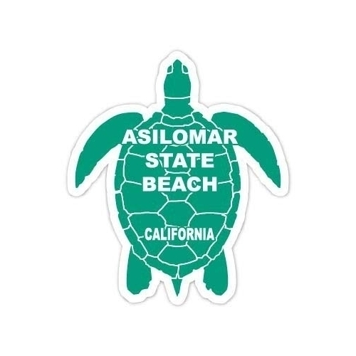 Asilomar State Beach California Souvenir 4 Inch Green Turtle Shape Decal Sticker