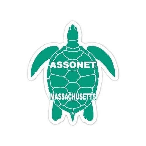 Assonet Massachusetts Souvenir 4 Inch Green Turtle Shape Decal Sticker