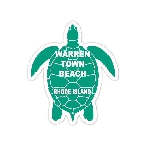 Atlantic Beach Rhode Island 4 Inch Green Turtle Shape Decal Sticker