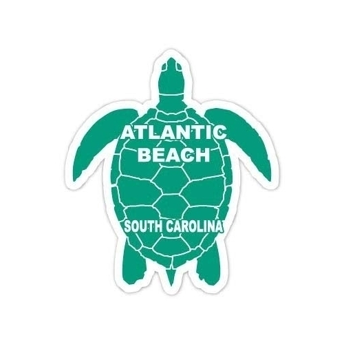 Atlantic Beach South Carolina Souvenir 4 Inch Green Turtle Shape Decal Sticker
