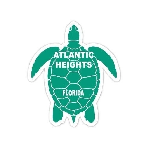 Atlantic Heights Florida 4 Inch Green Turtle Shape Decal Sticker