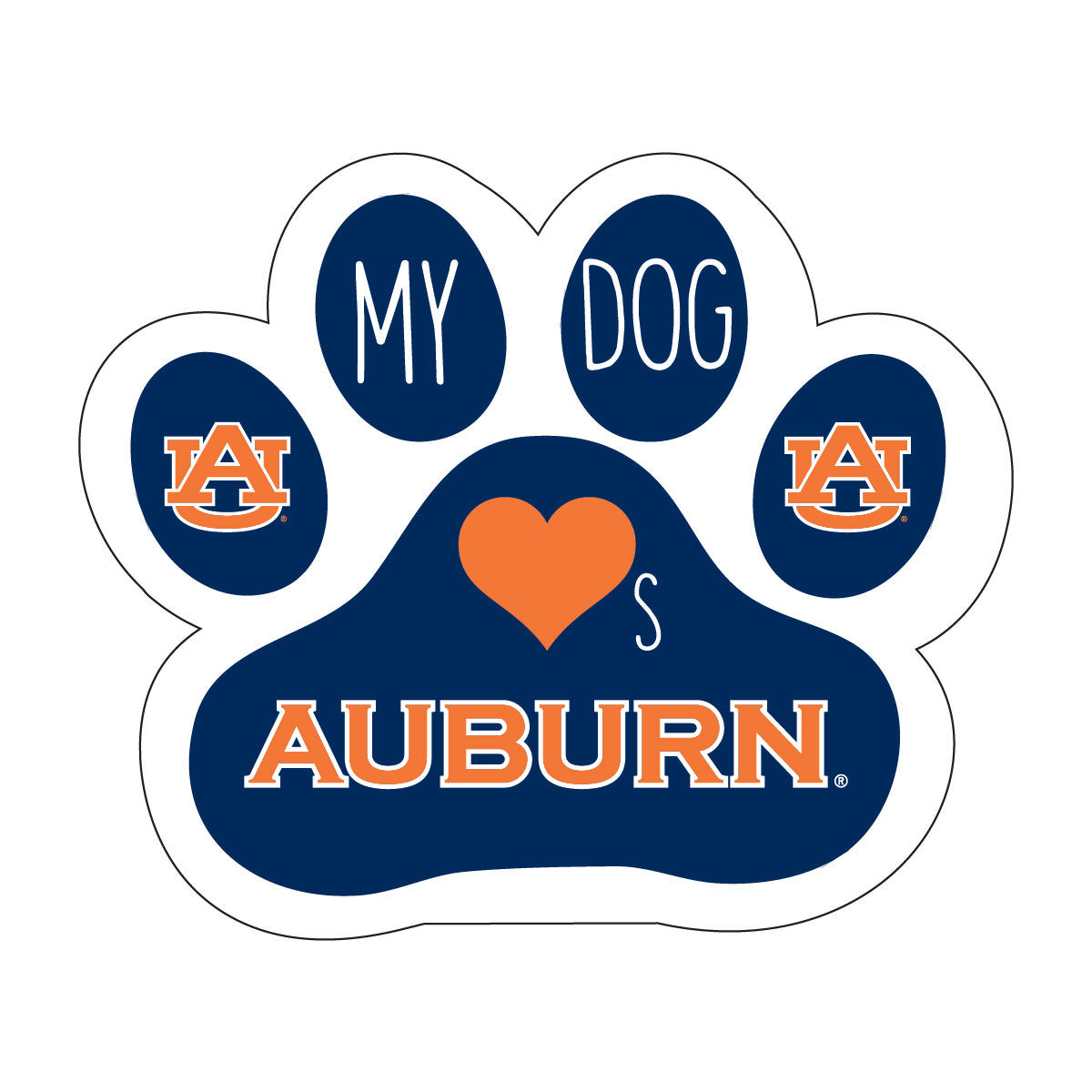 Auburn Sticker-Auburn Dog Peel And Stick Decal