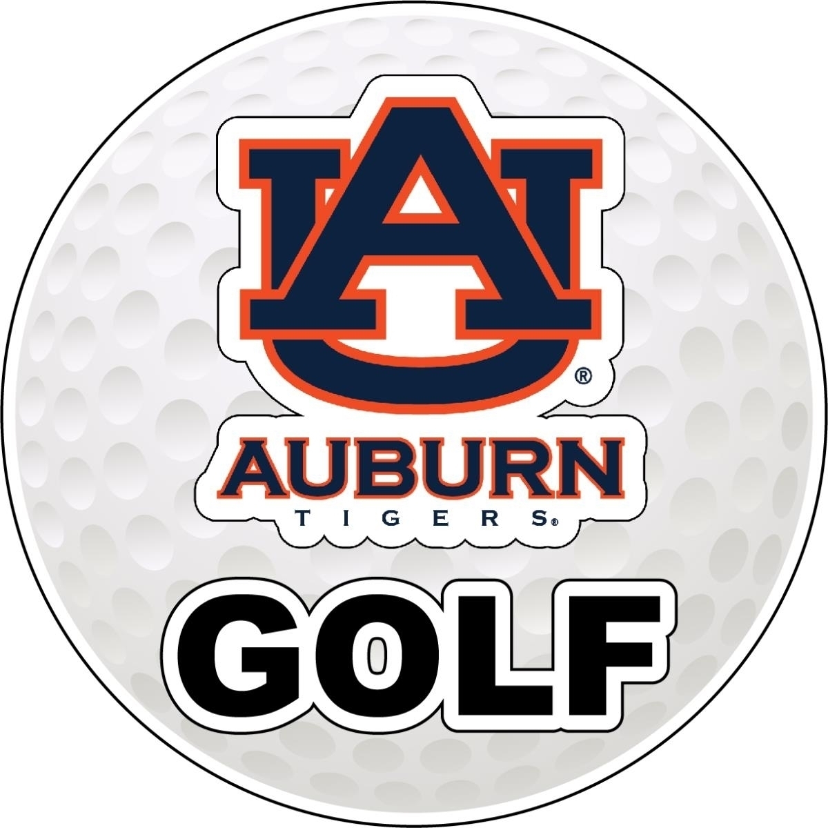 Auburn University 4-Inch Round Golf Ball Vinyl Decal Sticker