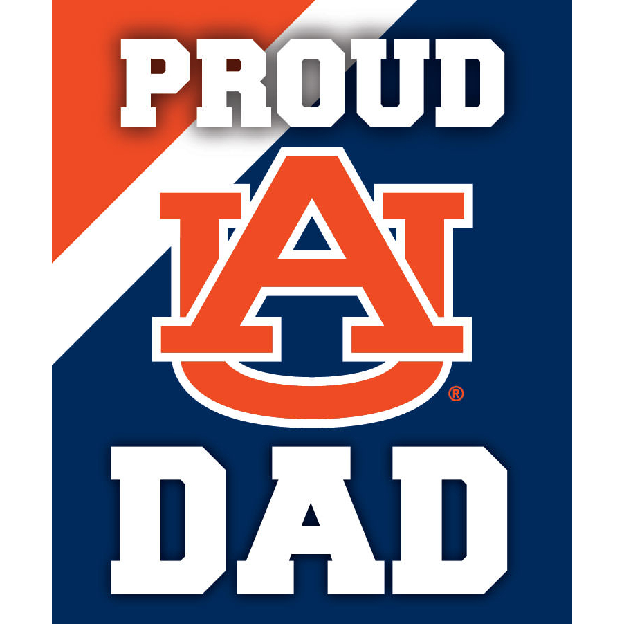 Auburn University Ncaa Collegiate 5X6 Inch Rectangle Stripe Proud Dad Decal Sticker