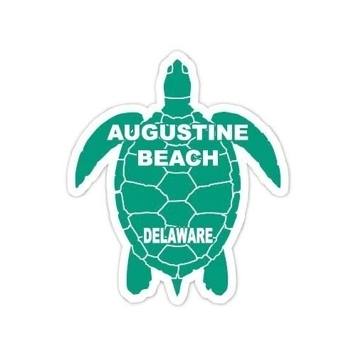 Augustine Beach Delaware Souvenir 4 Inch Green Turtle Shape Decal Sticker