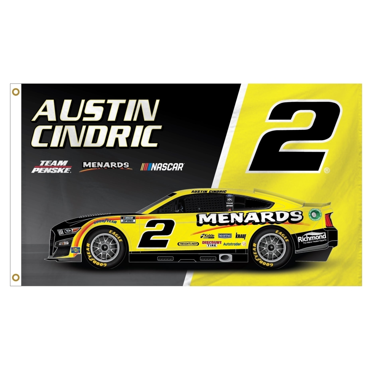 Austin Cindric #2 Nascar 3' X 5' Car Flag New For 2022