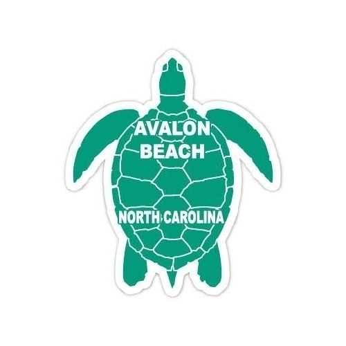 Avalon Beach North Carolina 4 Inch Green Turtle Shape Decal Sticker