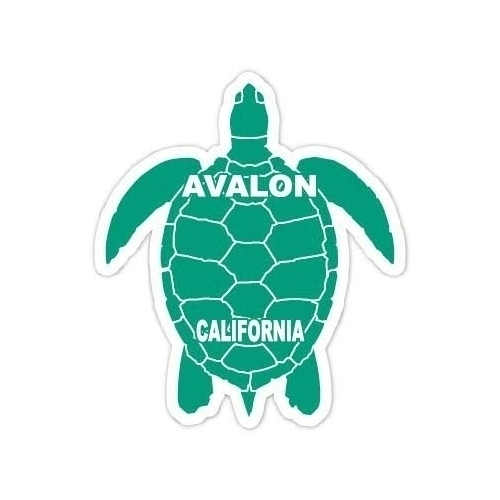 Avalon California Souvenir 4 Inch Green Turtle Shape Decal Sticker