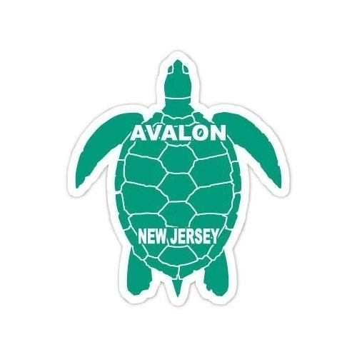 Avalon New Jersey Souvenir 4 Inch Green Turtle Shape Decal Sticker