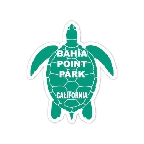 Bahia Point Park California Souvenir 4 Inch Green Turtle Shape Decal Sticker