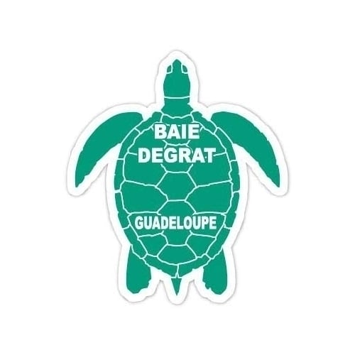 Baie Degrat Guadeloupe 4 Inch Green Turtle Shape Decal Sticker