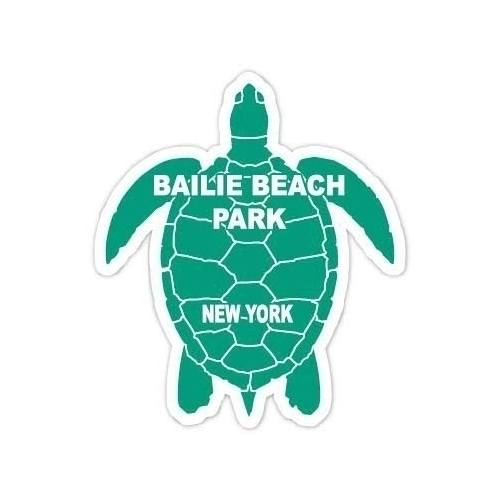 Bailie Beach Park New York 4 Inch Green Turtle Shape Decal Sticker