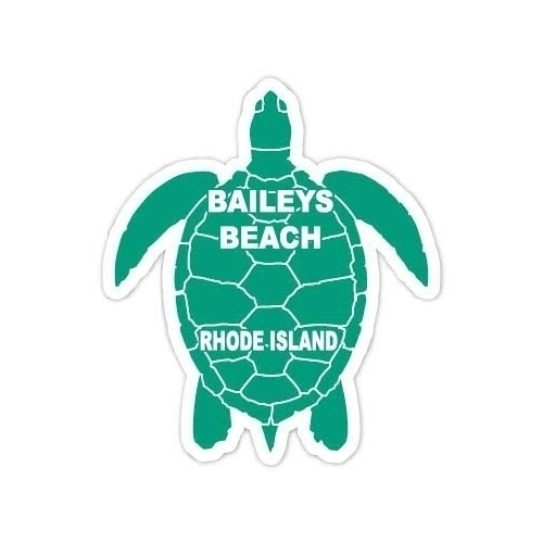 Baileys Beach Rhode Island 4 Inch Green Turtle Shape Decal Sticker