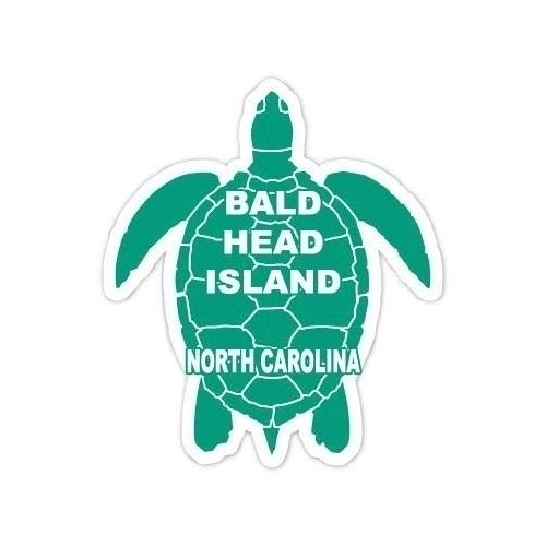 Bald Head Island North Carolina Souvenir 4 Inch Green Turtle Shape Decal Sticker