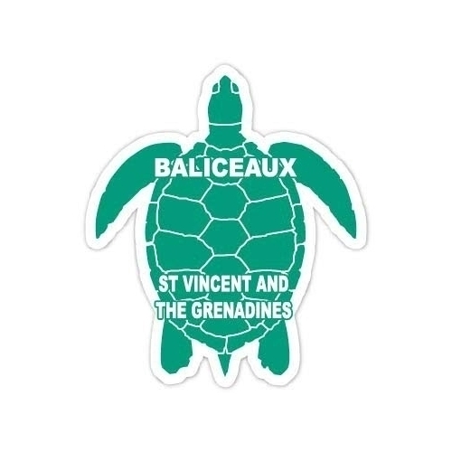 Baliceaux St Vincent And The Grenadines 4 Inch Green Turtle Shape Decal Sticker