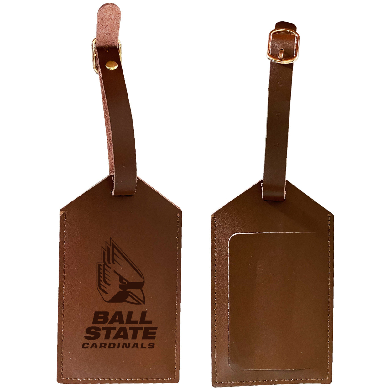 Ball State University Leather Luggage Tag Engraved