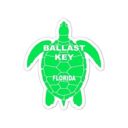 Ballast Key Florida Souvenir 4 Inch Green Turtle Shape Decal Sticker