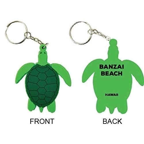 Banzai Beach Hawaii Souvenir Green Turtle Keychain