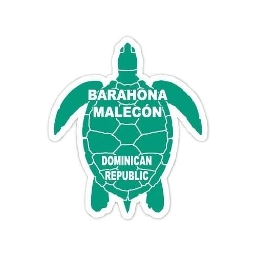 Barahona MalecÃ³n Dominican Republic 4 Inch Green Turtle Shape Decal Sticker