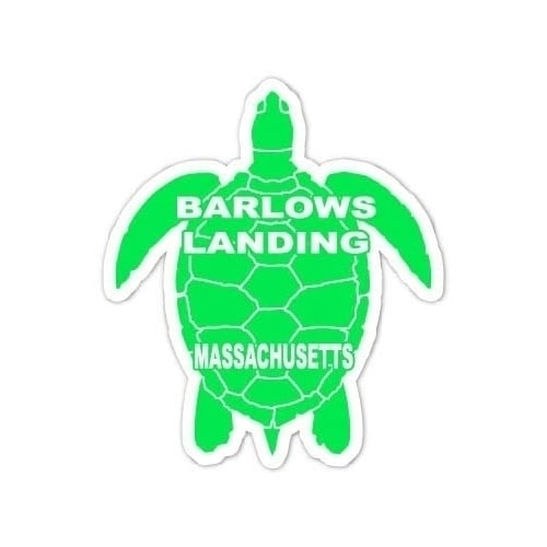 Barlows Landing Massachusetts 4 Inch Green Turtle Shape Decal Sticker