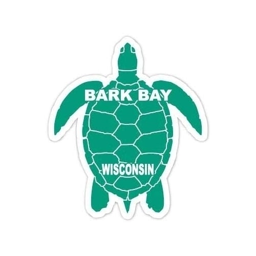 Bark Bay Wisconsin Souvenir 4 Inch Green Turtle Shape Decal Sticker