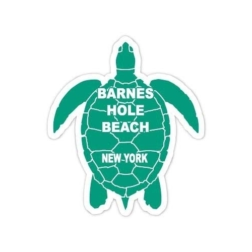 Barnes Hole Beach New York 4 Inch Green Turtle Shape Decal Sticker