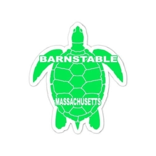 Barnstable Massachusetts 4 Inch Green Turtle Shape Decal Sticker