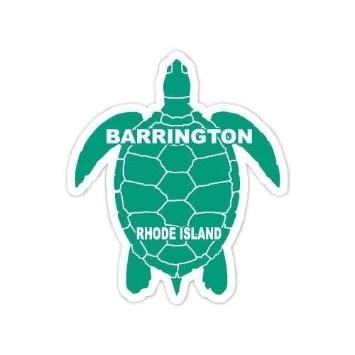 Barrington Rhode Island Souvenir 4 Inch Green Turtle Shape Decal Sticker