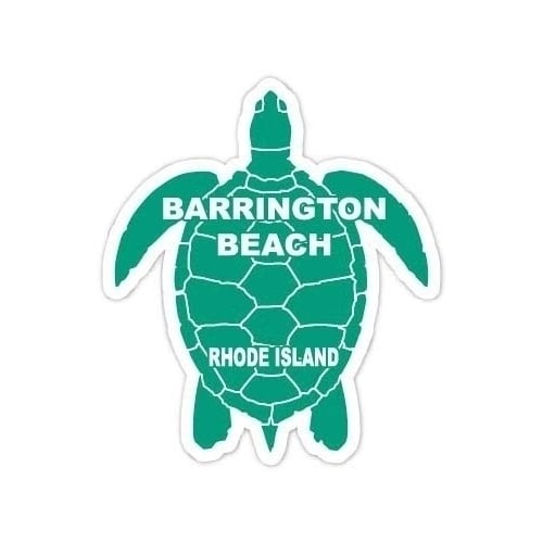 Barrington Beach Rhode Island Souvenir 4 Inch Green Turtle Shape Decal Sticker