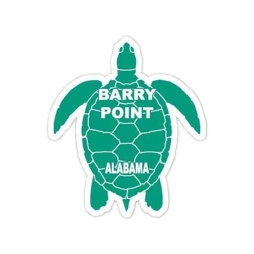 Barry Point Alabama Souvenir 4 Inch Green Turtle Shape Decal Sticker