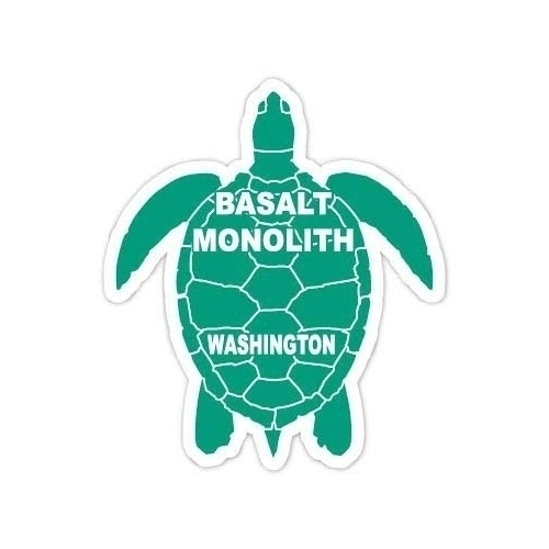 Basalt Monolith Washington 4 Inch Green Turtle Shape Decal Sticker